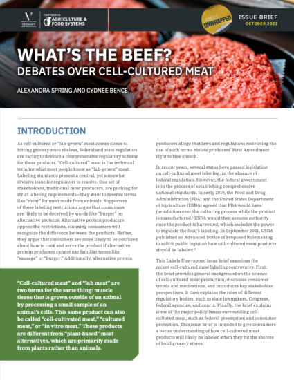 What's the Beef? Debates Over Cell-Cultured Meat